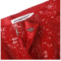 Traje de Fiesta Navideño Rojo con Lentejuelas Cuello Redondo, Manga Larga, Botón Único, Moda para Mujeres 2025 - details 10