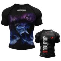 MMA Rashguard brasileño Jiu-jitsu alta elasticidad 3D impreso de talla grande para hombre Camiseta deportes de combate de secado rápido transpirable - details 3