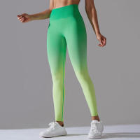 Yoga degradado para mujer, leggings de gimnasio de cintura alta, pantalones deportivos sin costuras, pantalones de entrenamiento para correr - details 8