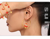 Arbol de Navidad con Collar de circón, pulsera, pulsera, mujer, inoxidable Maple, Cuban Cadena, joyería de Fiesta Diaria - details 2
