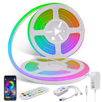 Tira de luces LED RGB direccionable, tubo de luz inteligente con Wifi, neón, Flexible, RGBIC, lámpara de decoración ambiental para Alexa y Google Home, WS2811 - details 1