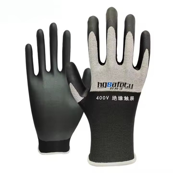 Guantes aislantes eléctricos de voltaje resistente, guantes antielectricidad de seguridad a prueba de aceite, pantalla táctil ultrafina, 400V/500V - 1