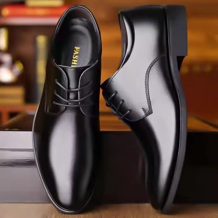 Primavera y otoño Vestido de negocios informal británico Zapatos de cuero Zapatos individuales casuales para hombres - 1