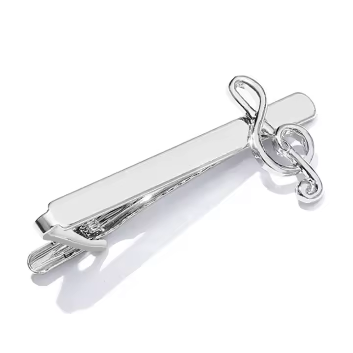 Clip de Corbata de Nota Musical Clip de Corbata para Hombres con Clef de Treble - 1