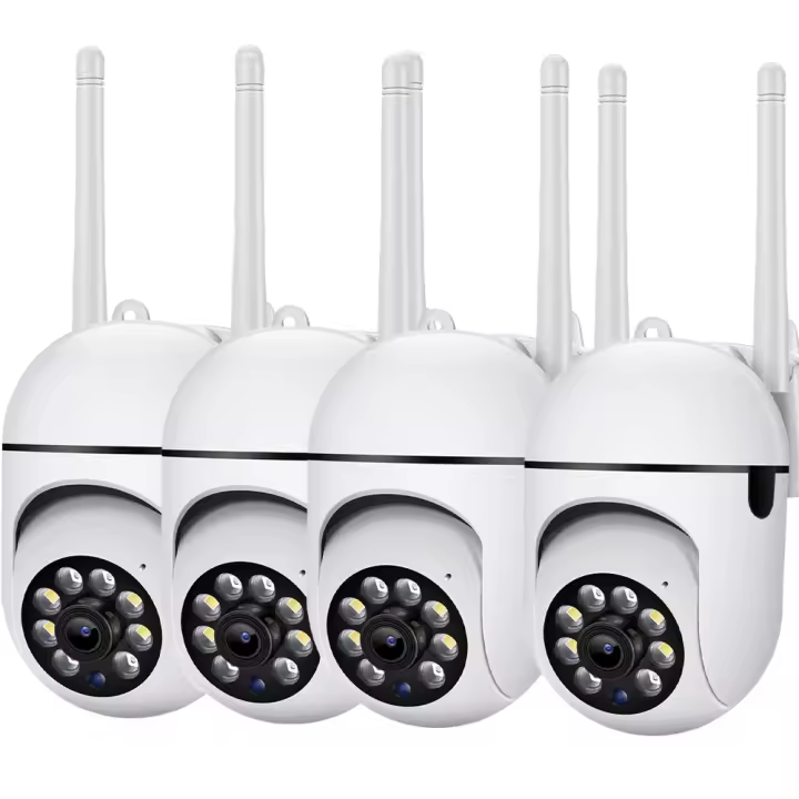 4PACK Cámara De Seguridad IP 1080P 5G Wifi Exterior Con Monitorización Y Alarma De Movimiento Zoom 4X Pantalla Nocturna Visión Inalámbrica Resistente Al Agua Para Hogar - 1