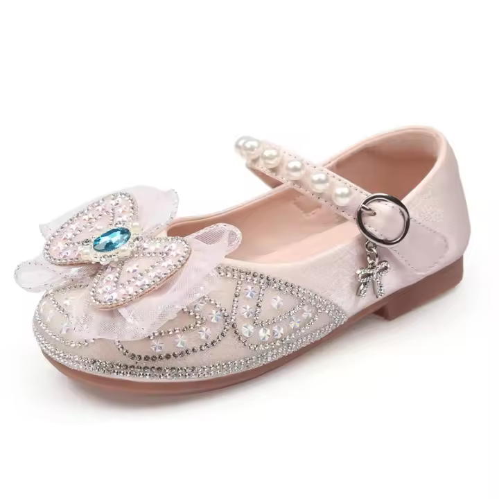 Nueva suela suave cómoda niña niña flor escuela primaria estudiante princesa zapatos de bebé - 1