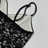 Vestido Largo Transparente de Verano 2025 - Vestido de Noche Ajustado de Color Sólido Sexy sin Mangas con Encaje Trenzado para Mujer - details 16