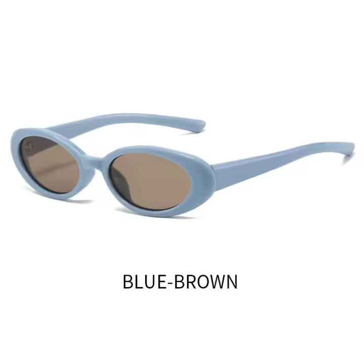 Gafas de sol retro con lazo ovalado para mujer, gafas de sol con montura ovalada pequeña a la moda, de marca de diseñador, para ocio al aire libre, UV400 - 1