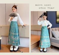 Falda Ma Mian para niñas, ropa estilo Tang, nuevo estilo de hadas de verano Hanfu, vestido súper hermoso, estilo occidental - details 14