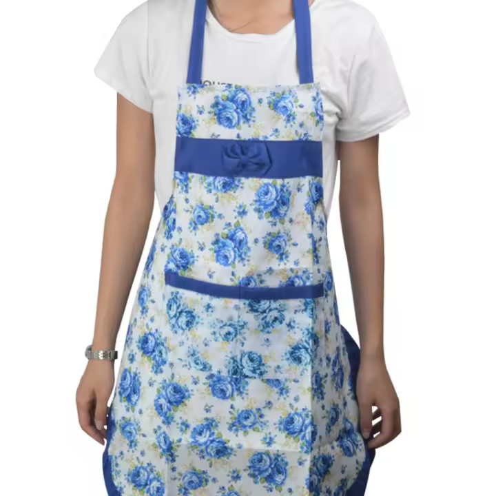 Delantal floral impermeable para el hogar, babero para cocinar y hornear, a la moda - 1
