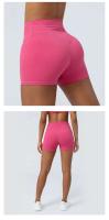 Pantalones cortos deportivos elásticos para mujer, cintura cruzada, Pilates, gimnasio, Fiess, Yoga, levantamiento de glúteos, correr al aire libre, danza, ciclismo - details 4