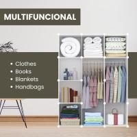 Armario Modular Organizador de Ropa de 12 Módulos para Hogar Estante de Almacenamiento para Dormitorio Negro - details 5