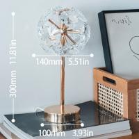 Lámpara de cristal con pantalla, lámpara de mesa de cristal, decoración romántica regulable, luz de escritorio, 3 luces de colores, luces suaves, lámpara de noche moderna - details 7