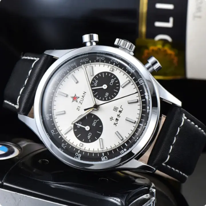 DUGARY Reloj de Pulsera de Cuarzo Diseño Redondo Movimiento de Cuarzo Empaque de Cuero PU - 1
