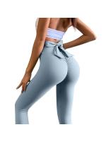 Pantalones de yoga nude sin costuras para mujer, ropa de fitness y deportes, lifting de cadera, melocotón, pajarita, sólido - details 4