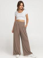Pantalones de moda para mujer con cintura alta y piernas anchas sólidas para - details 23