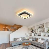 LED Plafón de Techo Cuadrada 40W GOECO, Blanco y Negro, Luz Cálida 3000K - Ideal para Espacios Modernos, 40x40x5 CM - details 5