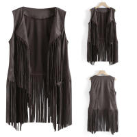 Chaleco de tela de gamuza para mujer, abrigo con borlas, Top sin mangas, verano, Otoño, 42, 40, 34 - details 9