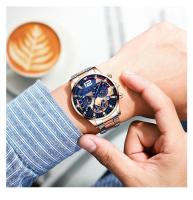 Moda masculina de acero inoxidable con calendario estilo puntero de reloj - details 9
