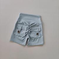 Pantalones cortos de Fitness sin costuras para mujer, cintura alta, color melocotón, con bolsillos, ajustados, deportivos, para correr, entrenamiento, baile, levantamiento de cadera - details 1