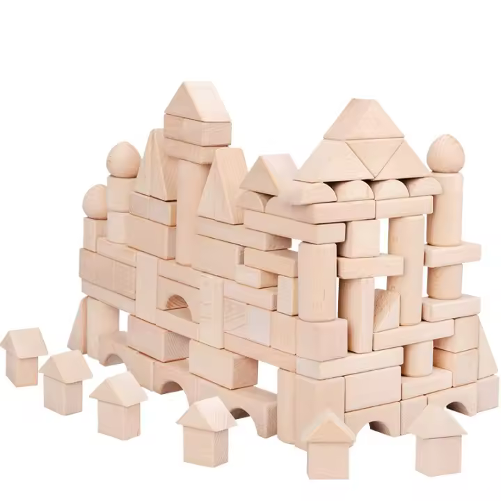 Bloques de construcción de troncos grandes de madera para niños, tableta barreled, ensamblaje, regalo creativo, 100 - 1