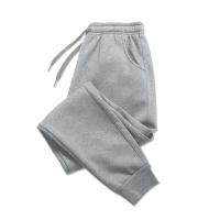 Pantalones deportivos largos de hombre con forro polar para otoño e invierno, estilo casual para gimnasio, color sólido. - details 2