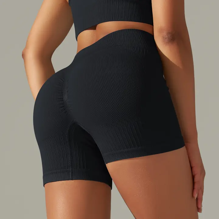 Pantalones de Yoga de Cintura Alta Cintura Redonda sin Costuras para el Gimnasio y el Verano - 1