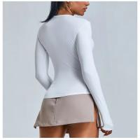 Fishbone Line Camiseta deportiva informal de manga larga para mujer, para Yoga, correr, gimnasio, ajustada, con cuello redondo, Top de entrenamiento - details 8