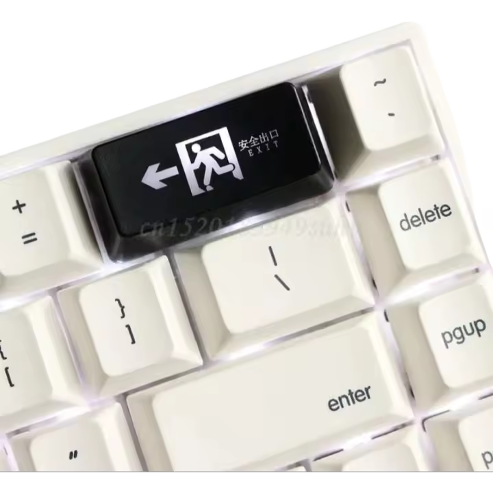 La espaciatura posterior Safety Exit R1 2U está iluminada con ABS para teclas retroiluminadas en un solo teclado - 1