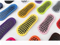 Calcetines de trampolín para adultos y niños, calcetines antideslizantes con suela de silicona para yoga, deportes de interior, jardín de infantes, paquete de 10 pares - details 6