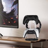 Soporte de exhibición acrílico de 2 capas para mando de juegos, transparente, con soporte para auriculares, colgador, controlador de juego inalámbrico, ahorro de espacio - details 7
