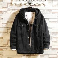 Chaqueta de Denim con Capucha Desmontable Estilo Callejero Casual para Hombres - details 1