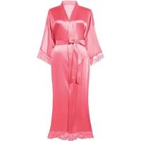 Vestido tipo kimono largo Sexy para mujer, bata de baño de encaje, lencería, camisón de seda helada, camisón de Color sólido, ropa de dormir de talla grande #     0701 - details 12