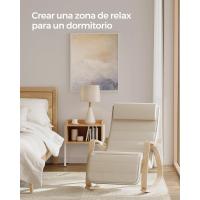 Mueble Ottoman de Madera de Abedul Mueble de Descanso Ajustable con 5 Posiciones, Carga Máxima de 150kg, Para Dormitorio, Salón Gris Claro y Natural - details 10