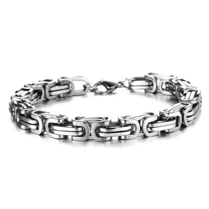 Pulsera de plata para hombre - Modelo italiano grueso, tono plata pulida, varios tamaños disponibles, pulsera para hombre, regalo para él - 1