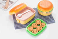 Fiambrera hamburgas, Tupper para niños, colegio, con 3 Compartimentos y Cubiertos,Apta para Microondas - details 22
