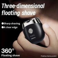 Afeitadora eléctrica portátil para hombres, recortadora de barba, tamaño pequeño, carga rápida, con cepillo limpio, maquinillas de afeitar de viaje - details 3