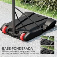 Canasta de Baloncesto Portátil Ajustable de Altura Juego de Baloncesto al Aire Libre con Tablero de Dardos Aro de Baloncesto Negro para Adolescentes y Adultos - details 4