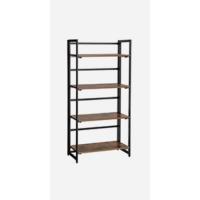 Biblioteca de 4 Niveles con Puertas Estantería de Acero Industrial para Sala de Estar, Estudio, Oficina, Cocina Marrón Rústico y Negro Tinta - details 8