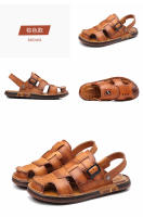 Sandalias de verano de los hombres de la bolsa de cuero de la cabeza sandalias de los hombres de desgaste exterior de conducción de doble propósito antideslizante zapatos de playa de moda de los hombres de carne de vacuno suelas de tendón - details 16