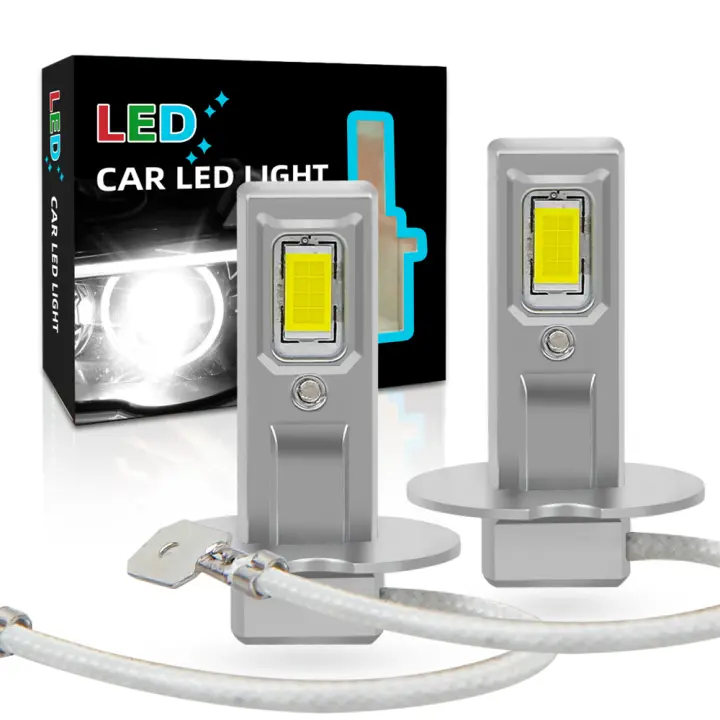 Bombilla de faro LED H1 H3 Mini 50W 20000LM CSP para faro de coche luz sin ventilador lámparas antiniebla de diodo automático 12V 6000K automóvil - 1