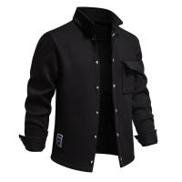 Suéter de manga larga con solapa para hombre, cárdigan con bolsillo, decoración, Color sólido, novedad de otoño e invierno, 2024 - details 11