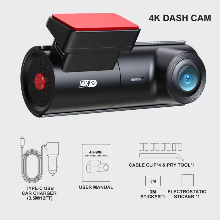ZD03 Caméra de Tablero 4K UHD Monitor de Vigilancia de Coche con Grabador de Video 2160P - 1