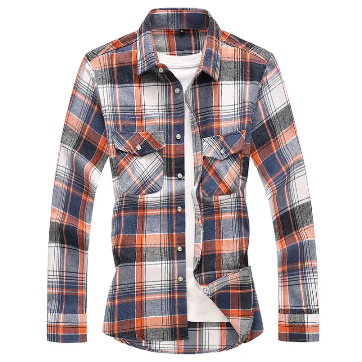 Camisas informales a cuadros para hombre, camisas clásicas de manga larga, camisas de vestir a la moda, 7XL, otoño - 1