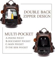 Mochila de Cuero de pu antirobo para Mujer, bolso de mano informal, bolso de viaje, bandolera - details 8