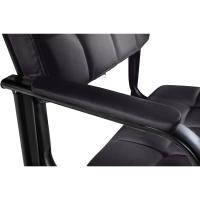 B Tapizada En Cuero Sintético I Silla De Espera con Reposabrazos I Silla Confidente con Base De Metal I Color:, Color:Negro - details 3