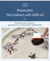 Tablecloth PVC Waterproof and Oil-proof Cover Vinyl Tablecloth Rectangular Round Outdoor Tablecloth 6/8/10/12 Seats Chinese Tabl - details 5
