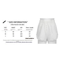 BUNO-Pantalones cortos informales con estampado de rayas para mujer, cintura elástica, parte inferior con botones, pantalones cortos básicos sueltos Y2K elegantes Pantalones cortos holgados e informales con detalles de botones para mujer - details 2