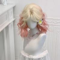 Peluca Bob sintética de cuero cabelludo simulado, color rosa y azul, Cosplay Harajuku, pelucas onduladas cortas y rizadas, cubierta completa para la cabeza, peluca sintética en capas para Halloween - details 5
