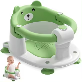 Silla de Baño para Bebé Segura Antideslizante Cojín Suave y 4 Ventosas para Bebés de 6 Meses y Más - 1